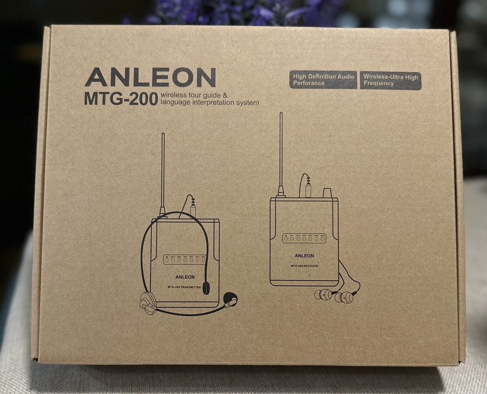 ANLEON MTG-200 Wireless Tour Guide & Language Interpretation System-4 Receivers