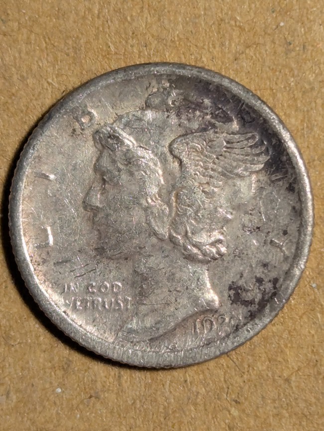US 1920 Mercury Dime Silver