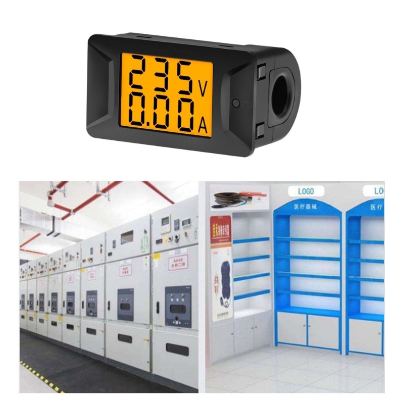 Digital Ammeter Voltmeter Monitors Battery Voltage Current Meter for Car Battery
