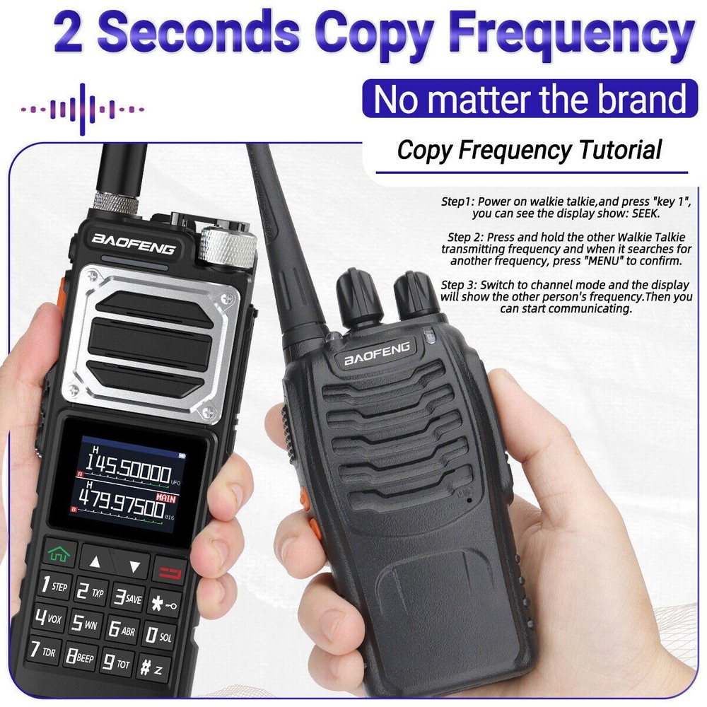 BAOFENG UV25 WALKIE TALKIE LONG RANGE TRI-POWER TWO WAY RADIOS&PROGRAMMING CABLE