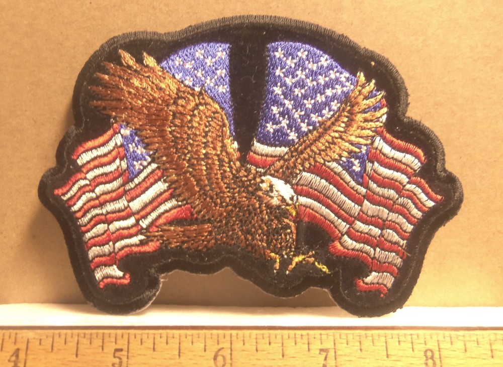 United States Flags with Eagle Embroidered Patch