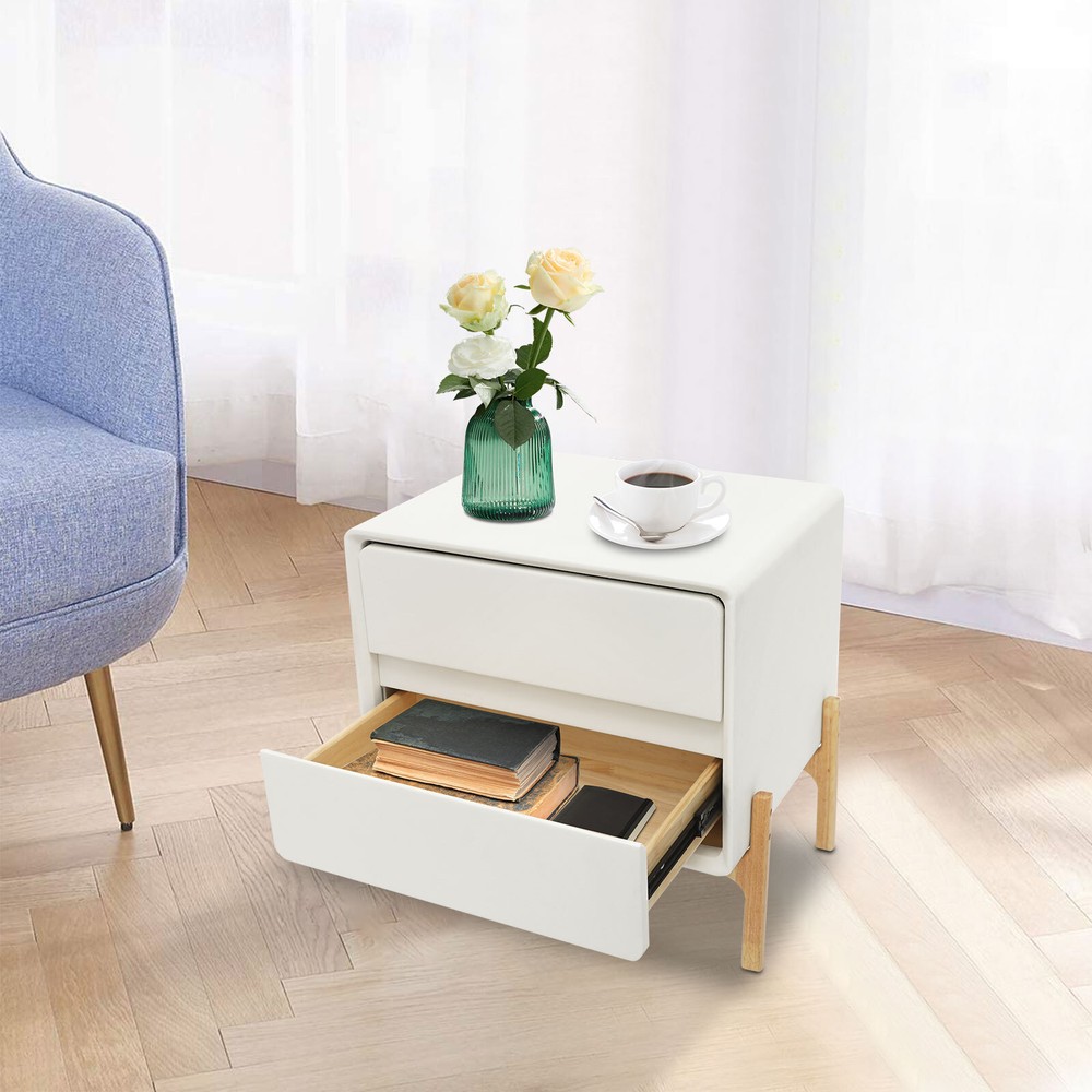 Bedside Table, Storage Bedside Table, Small Bedside Table with 2 Drawers