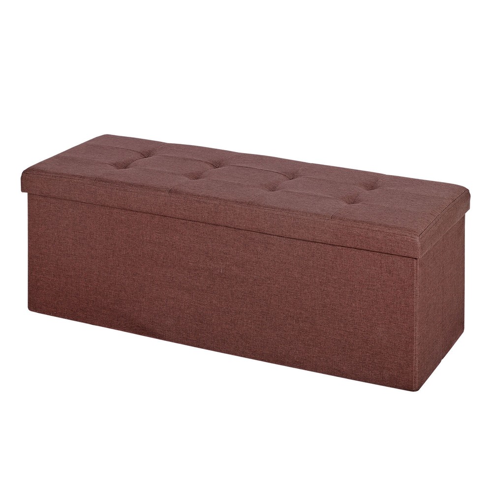 Foldable Storage Ottoman Bench Spacious Storage Chest Footrest Stool Soft