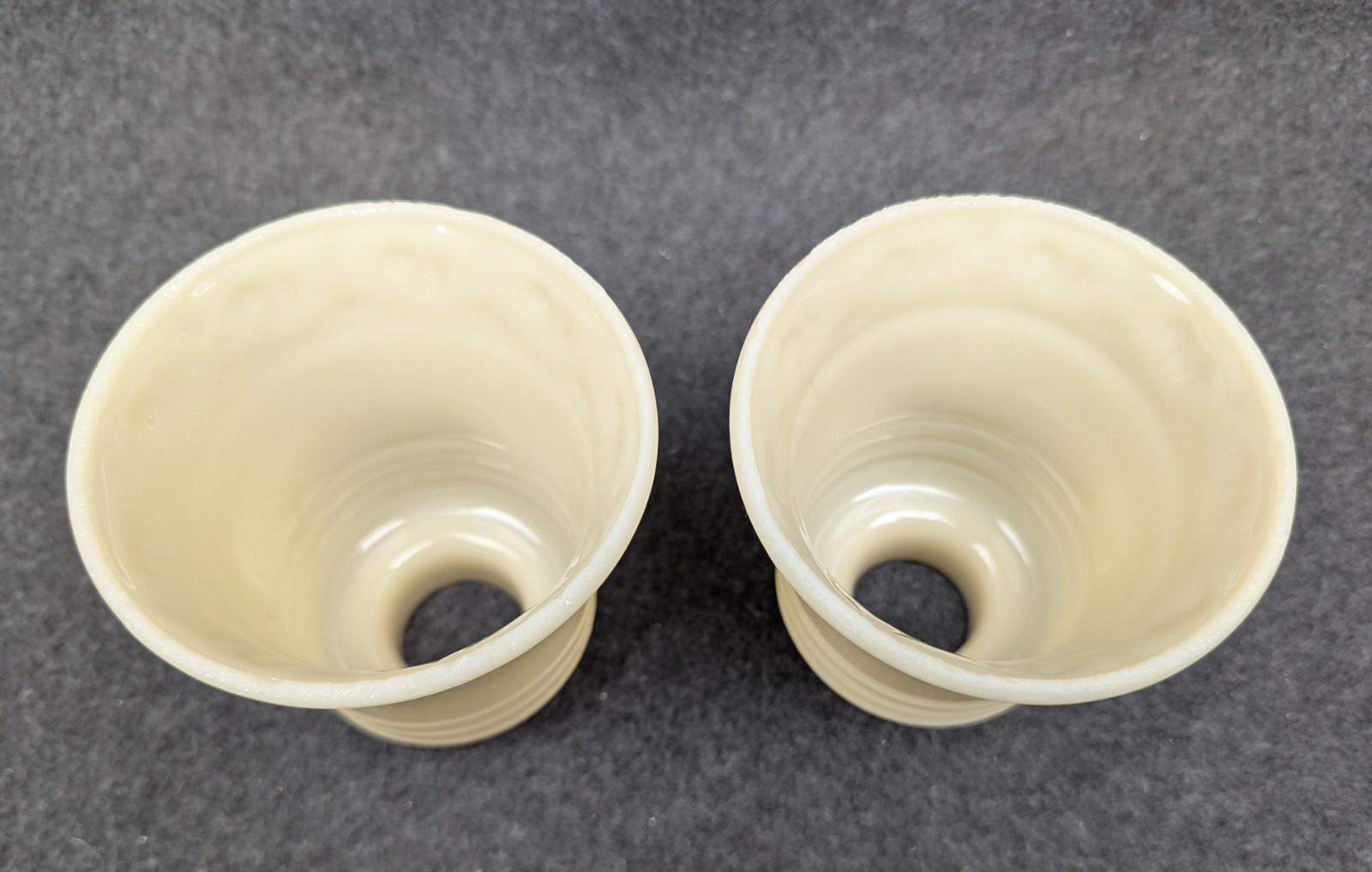 Restored Pair Porcelier Art Deco-MCM Porcelain Sconces, Glass Shades, Excellent!