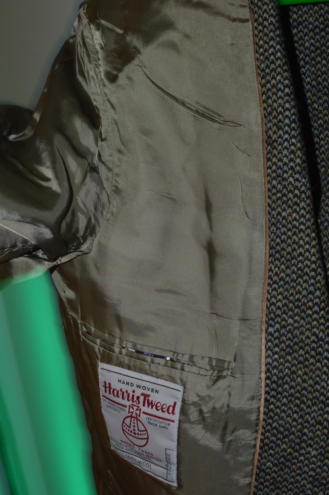 40R 40 Regular R HARRIS TWEED Gray Bird’s Eye Wool Suit Sport Coat Blazer Jacket