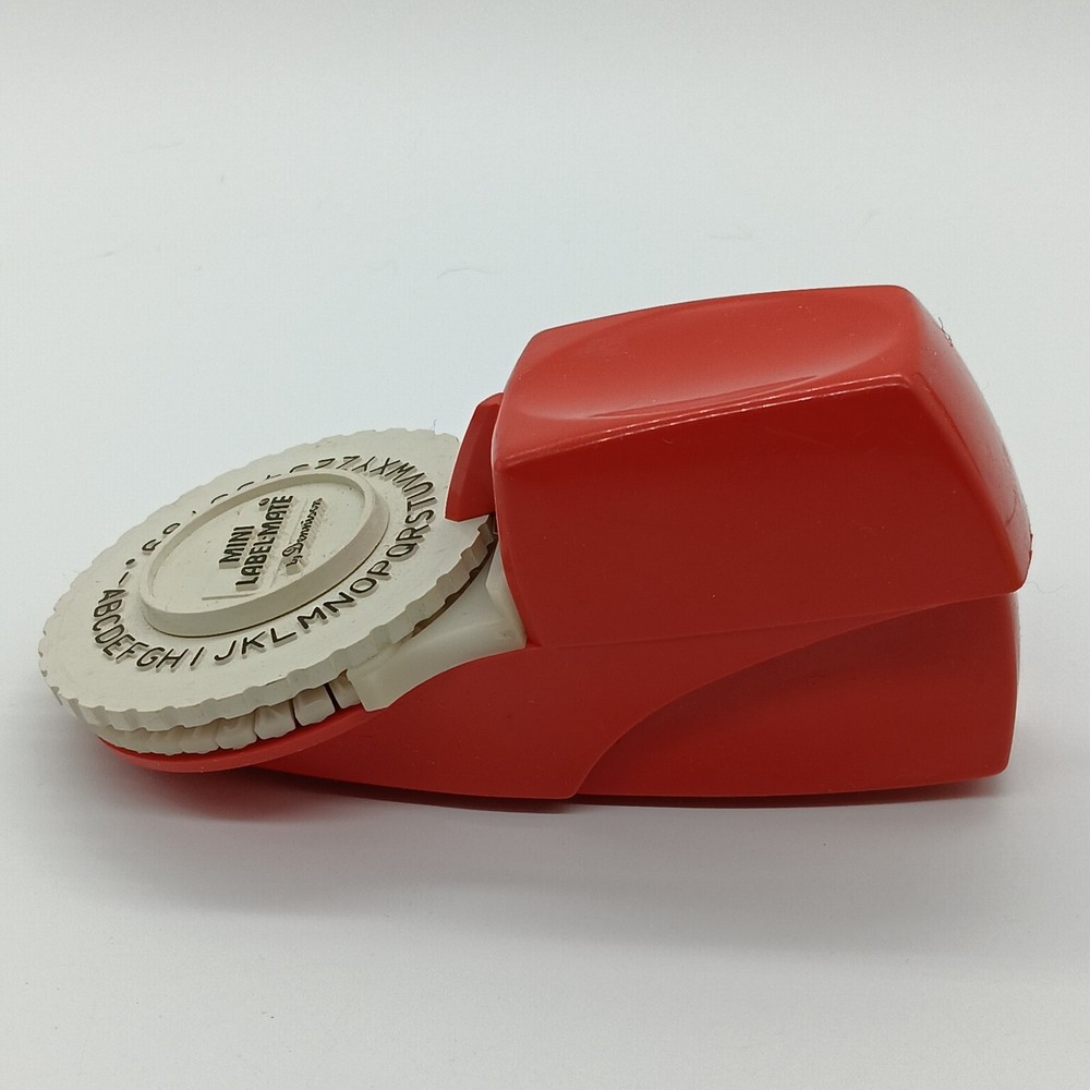 Mini Label Mate Dennison Label Maker Red Vtg