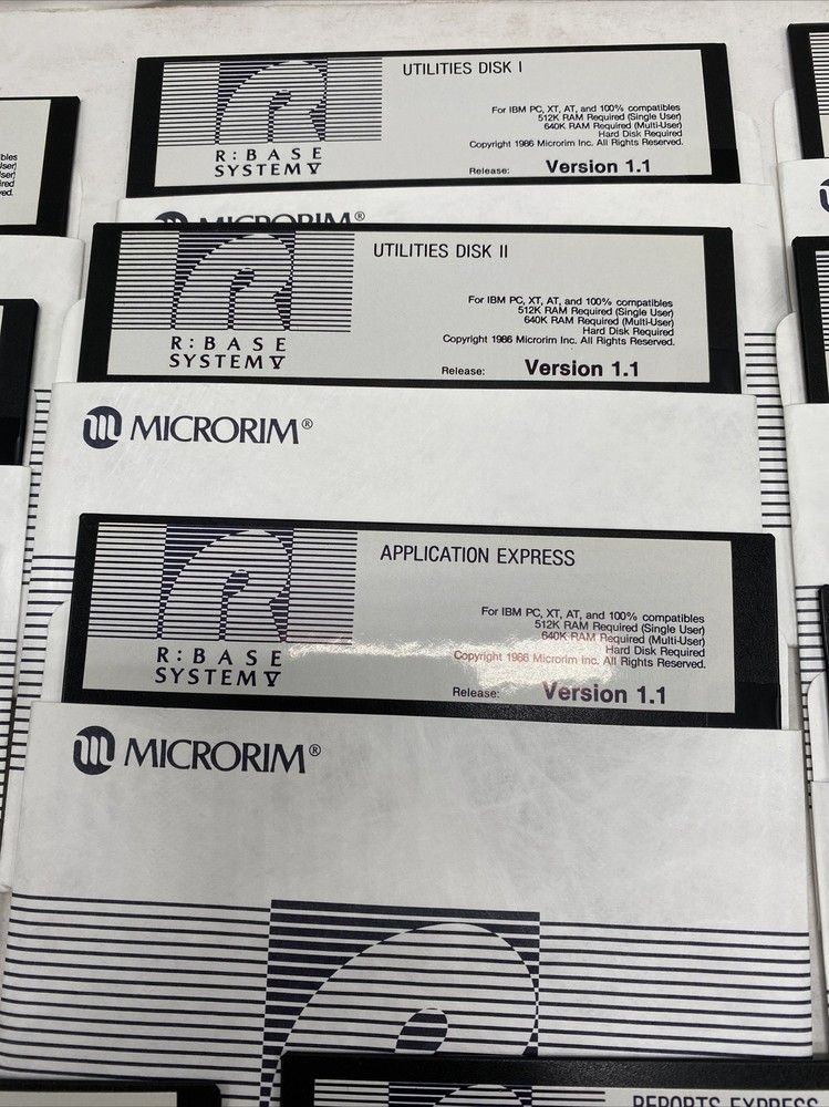 Microrim R Base System V Complete Set with Manuals and Floppy Disks