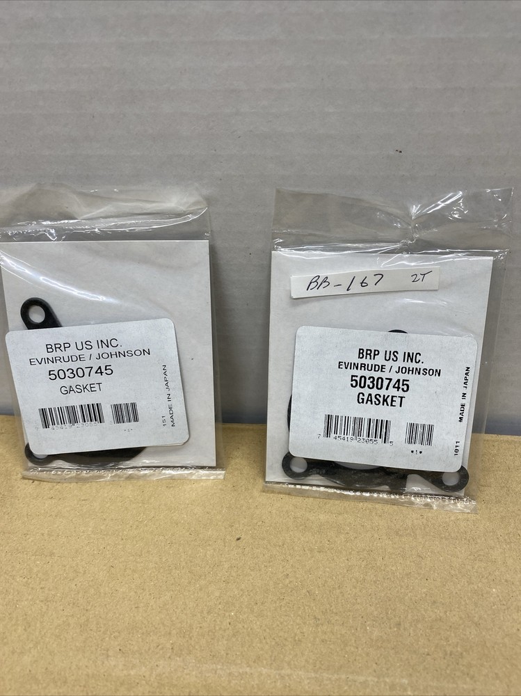 TWO  Evinrude Johnson Thermostat Gaskets 5030745   BB-167