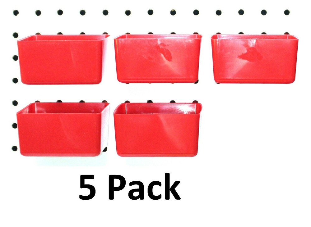 Small Plastic Red Pegboard Storage/Part Bins, Multi-Pack Pricing JSP Brand