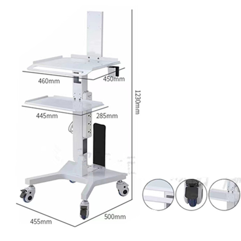 Medical Dental Lab Trolley Cart Intraoral Scanner Mobile Cart Clinic Laptop Rack