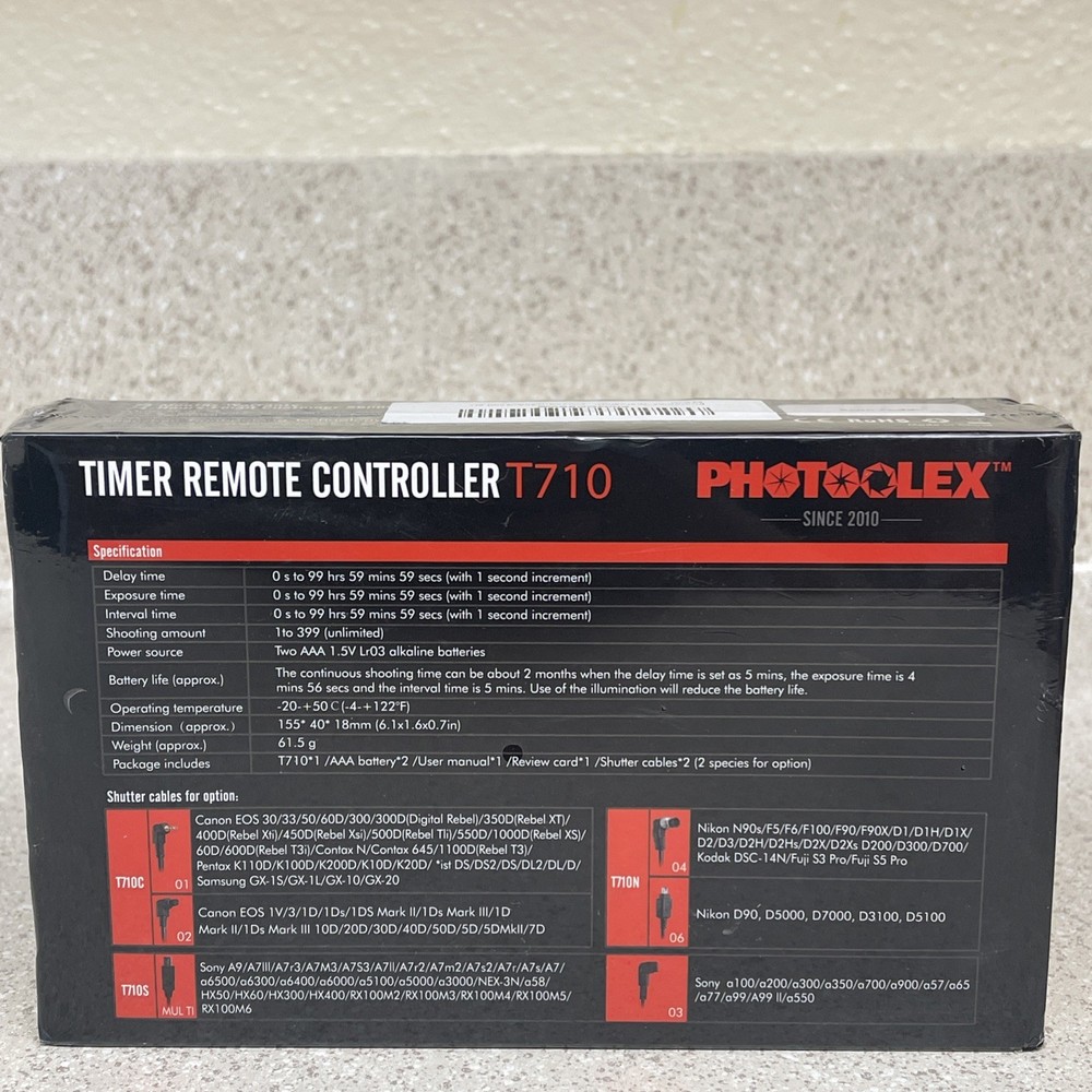 Photoolex T710 Digital Camera Remote Controller