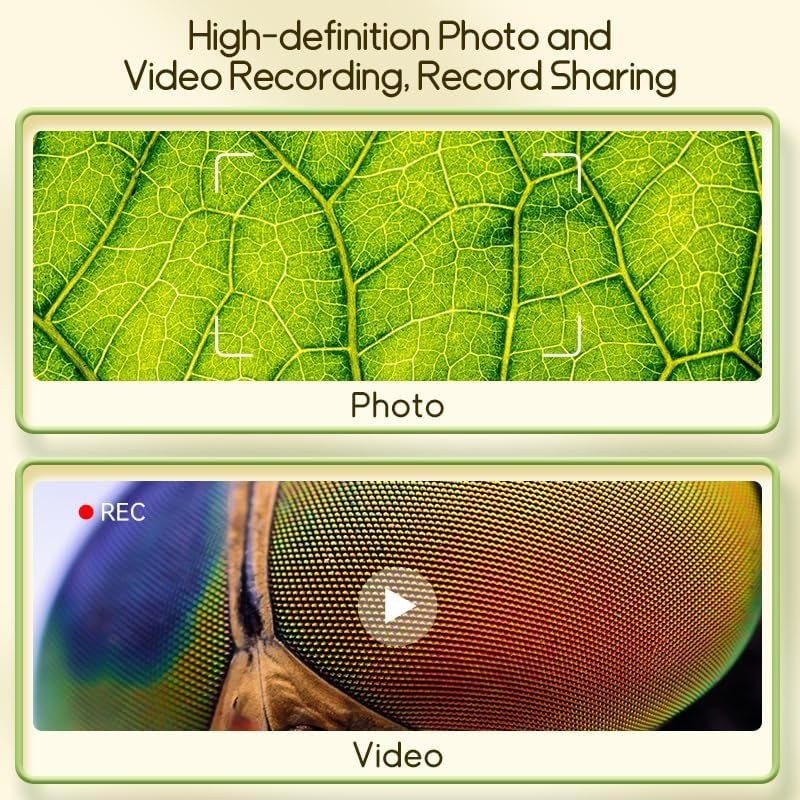 Kids Microscope Digital Camera, 1000X Handheld Camera Microscope for Kids wit...