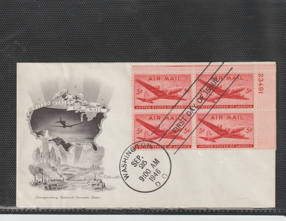 US 1946, #C32 PAIR, FDC VF