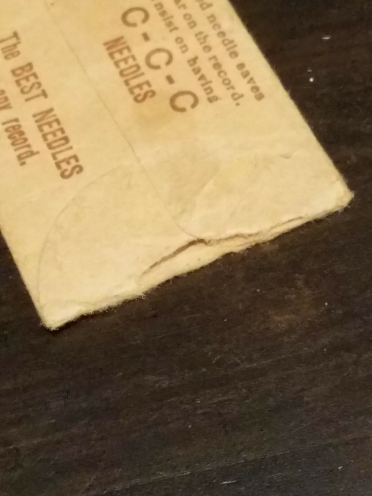Gramophone phonograph needle packet, empty, CCC medium tone