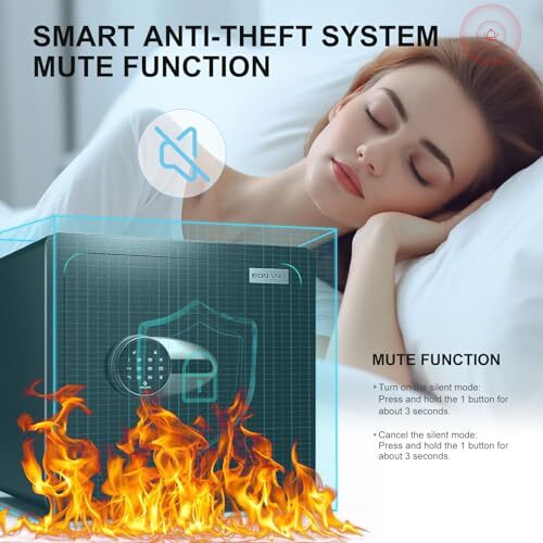BONANO 1.6 CUB FIREPROOF SAFE WITH MUTE FUNCTION DIGITAL TOUCH SCREEN Keypad