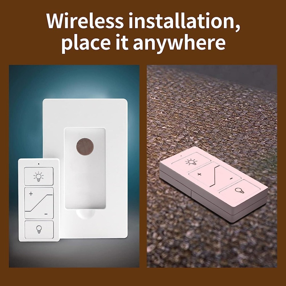 Wireless Dimmer Switch and Receiver Kit, NO Wiring,100 FT Remote Control