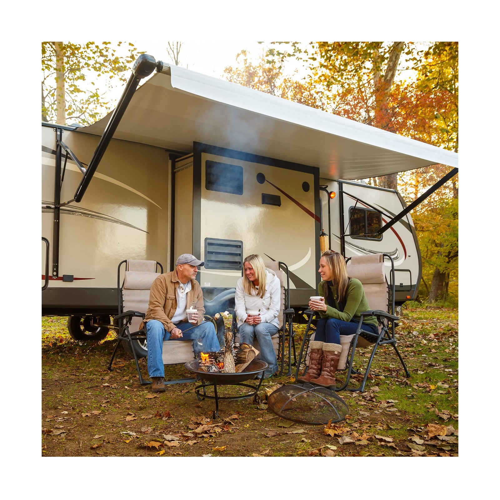 Lippert 24" Radius Triple Manual RV Steps, 9" Rise for 5th Wheel RVs, Travel ...