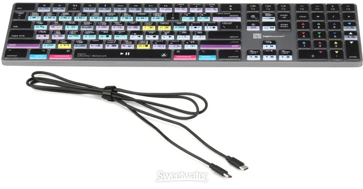 LogicKeyboard TITAN Wireless Backlit Keyboard for DaVinci Resolve - Mac