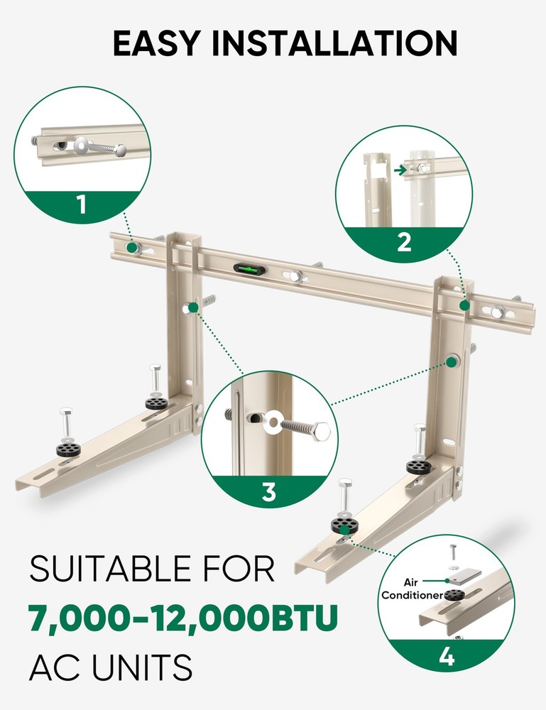 Mini Split Wall Mounting Bracket: Wall Mount Ac Bracket for Outside 7000-1200...