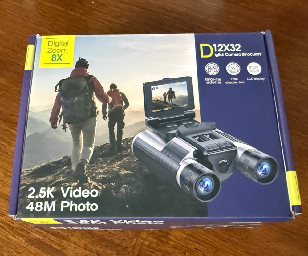 Digital Binoculars with Camera, Video & Photo, 2.4" LCD Screen, Rechargeable