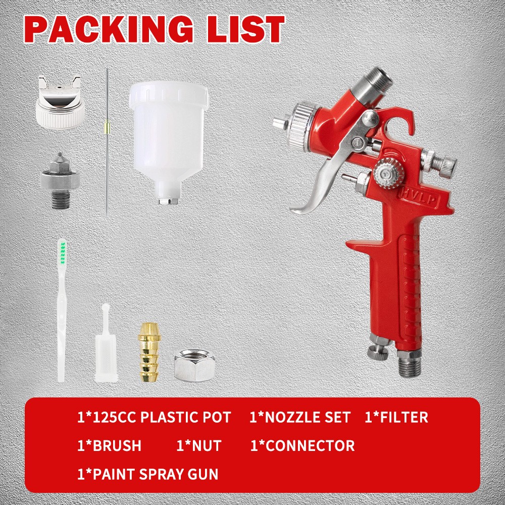 Car Spray Gun Gravity Feed Paint Gun Furniture Wall Painting 0.8/1.0mm Nozzles