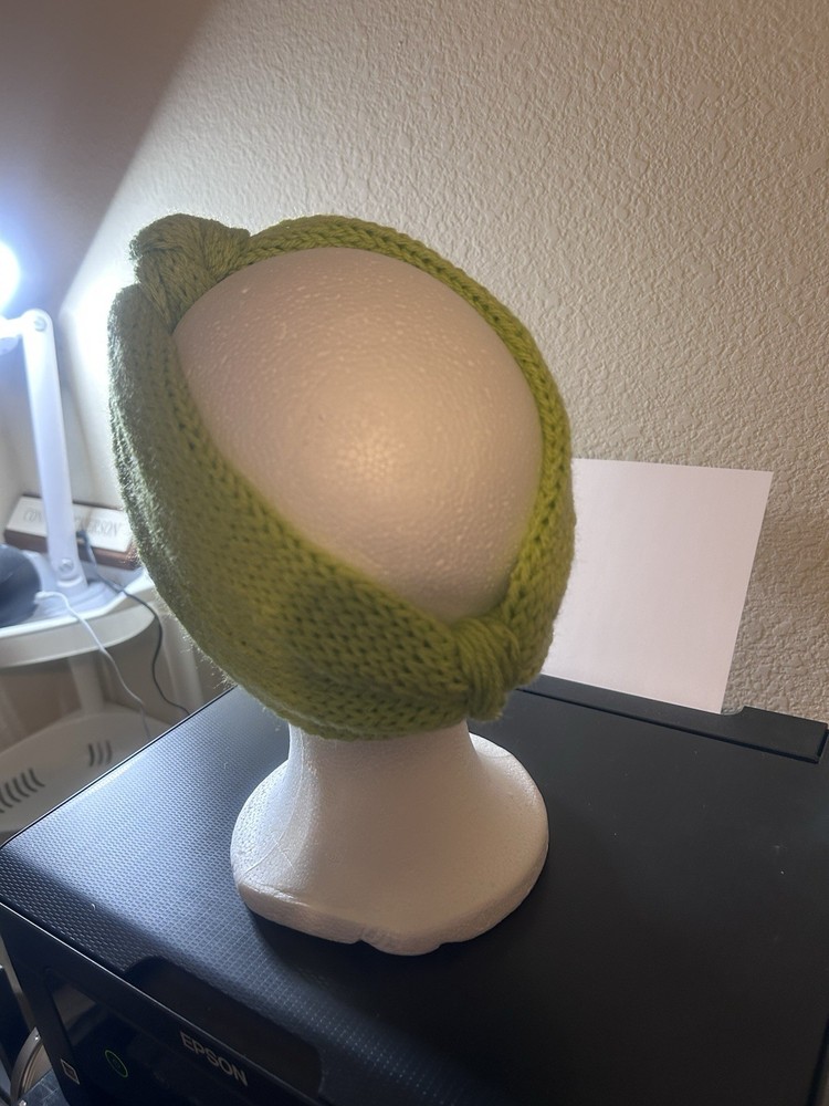 Handmade Knitted Ear Warmers Lime green
