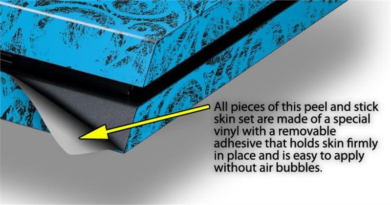 Skin for original PS4 Gaming Console Folder Doodles Blue Medium