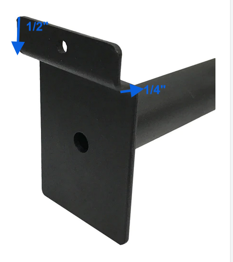 6" Black Slatwall Pipe Straight Faceout Hook Shelf Support Pipe Line Rack - 6PC