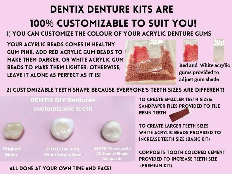 DIY Denture Kit Immediate Partial Denture, Full Denture Upper OR Lower NO MOLD