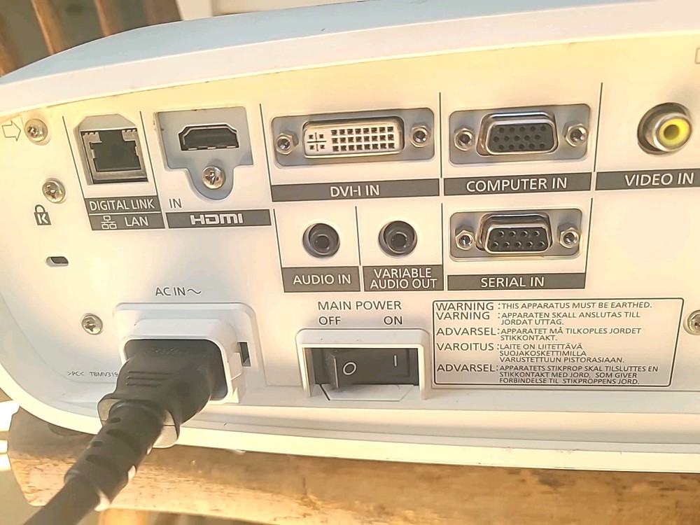 Panasonic PT-RW330 DLP Projector Power Cord Ceiling Bracket