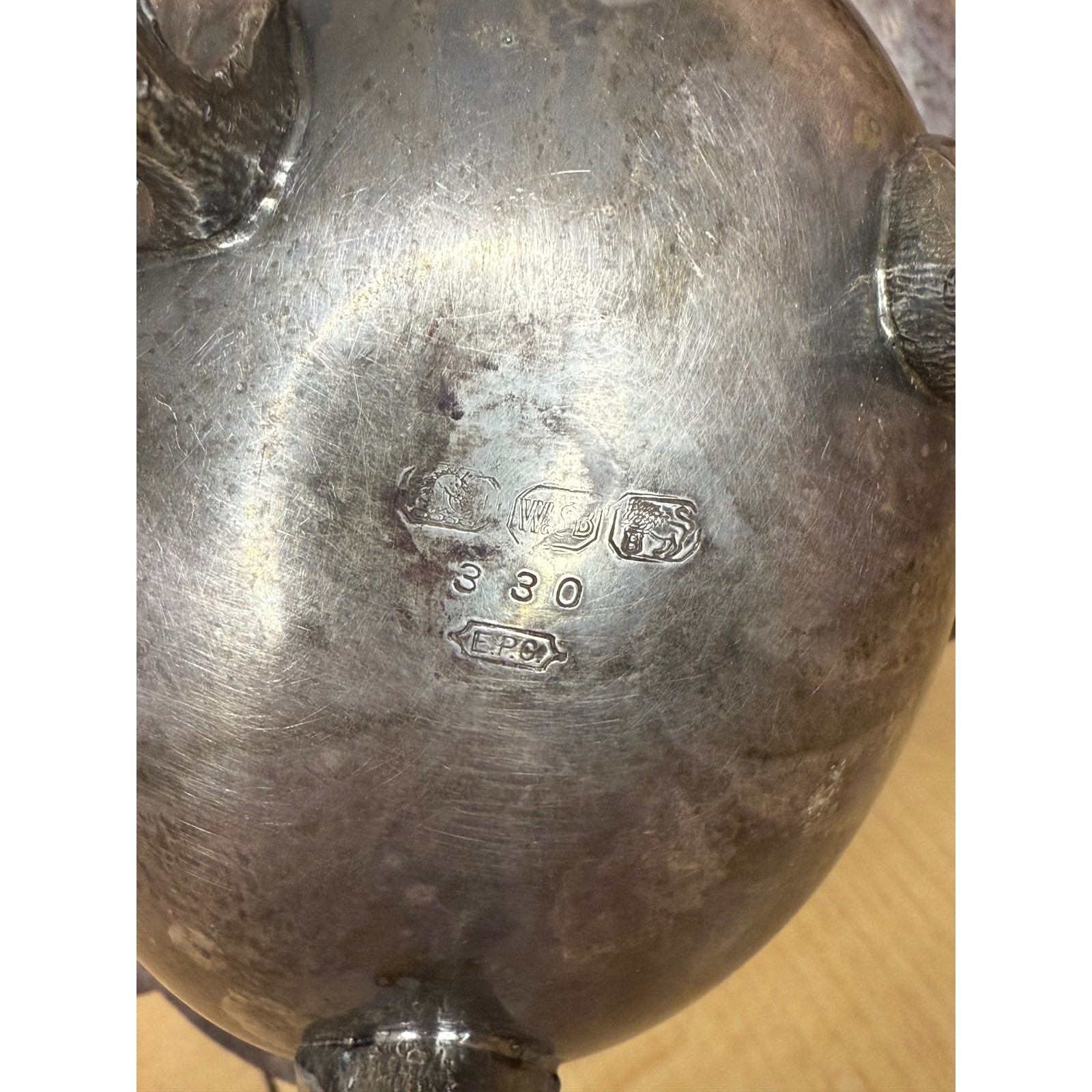 Wallace Silversmiths 330 EPC Silver Plate Gravy Boat Sauce Server Lion Paw Feet