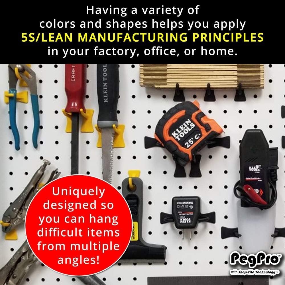 Adjustable Easy Install Pegboard Hooks - 24 Pack, Black