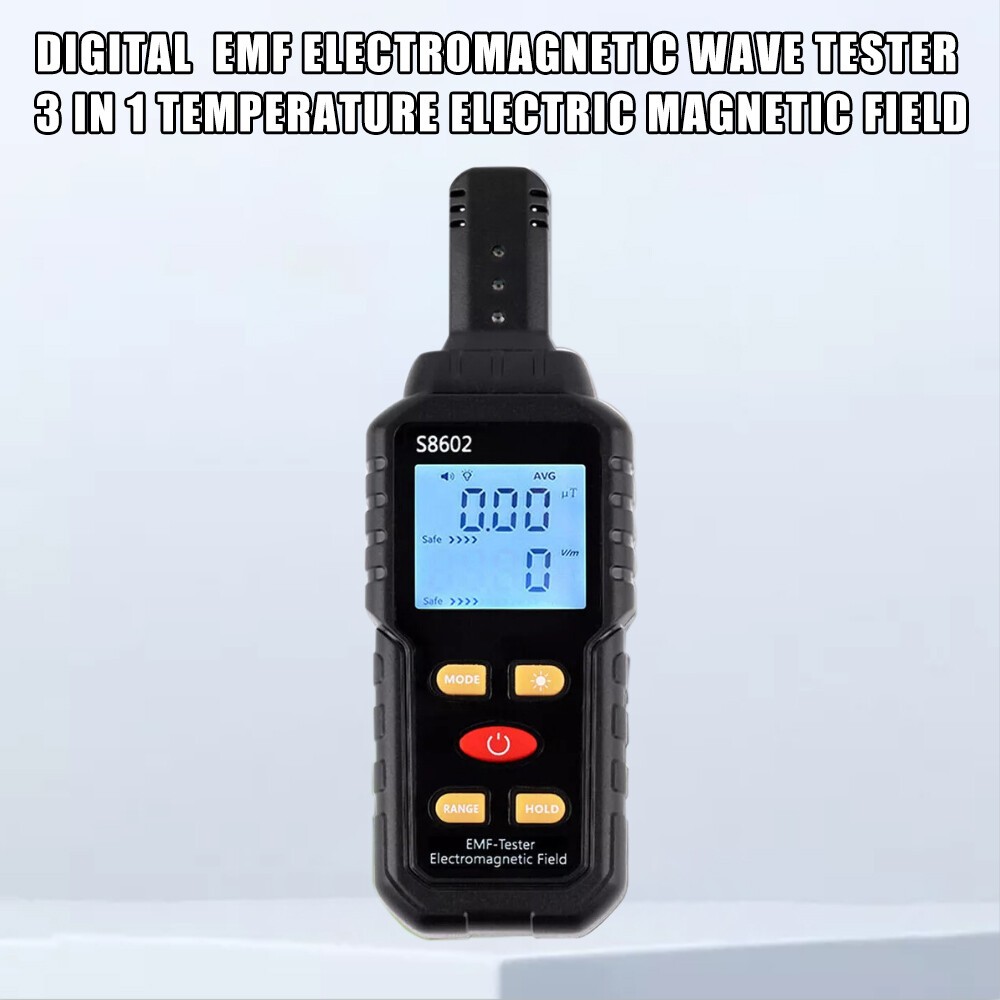 3 In 1 Temperature Electromagnetic Field Tester Digital Sensor Reader EMF Meter
