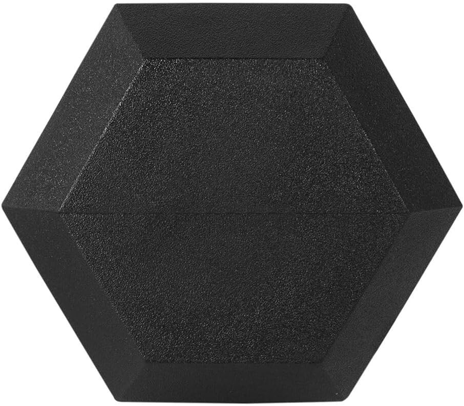 Amber Rubber Encased Hex Dumbbell Weight, Solid Cast Iron Core, Chrome Knurled