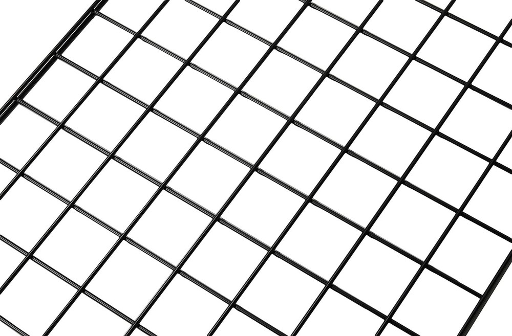 Gridwall Panel 2' x 6' - Total Measures Display Black 2 Legs Stand Metal