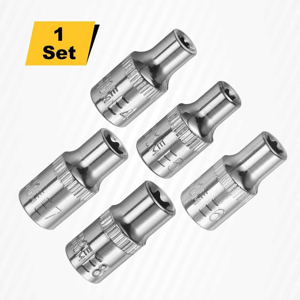HARFINGTON 5pcs E-Torx Socket 1/4" Drive E4-E8 External Torx Deep Socket...