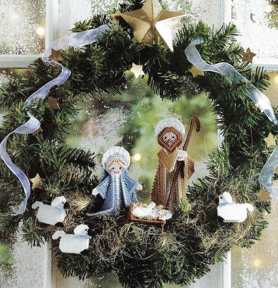 CHARMING NATIVITY MANGER SCENE CHRISTMAS PLASTIC CANVAS PATTERN INSTRUCTIONS