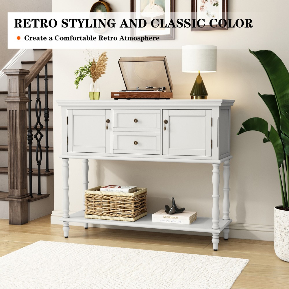 Sideboard Buffet with Door Drawer Storage Cabinet Buffet Table Dining Room White