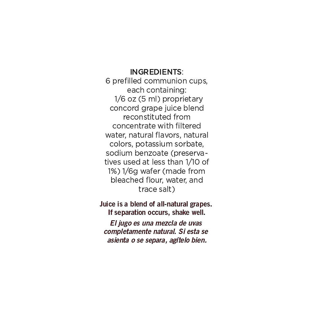 Pre-Filled Communion Fellowship Cup, Juice and Wafer Set, 6 Count