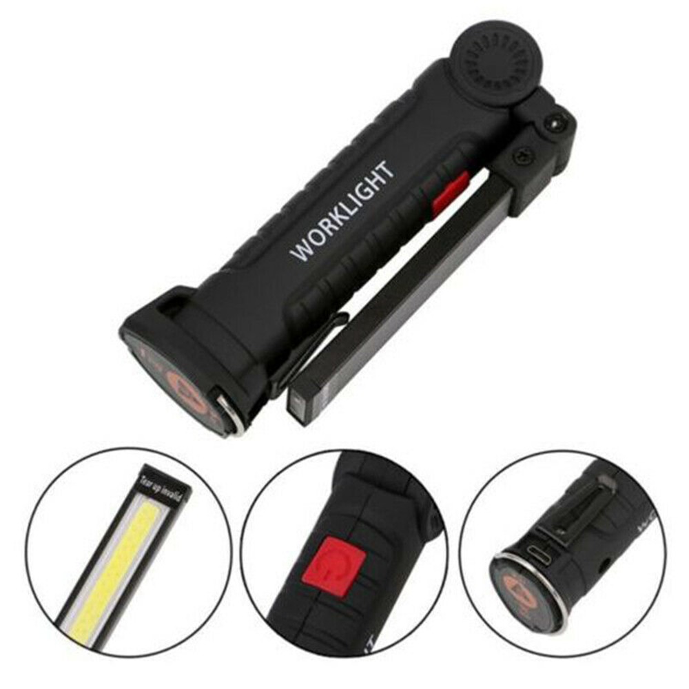2Pcs Magnetic COB LED Work Lights 5 Modes Flashlight Inspection Rechargeable