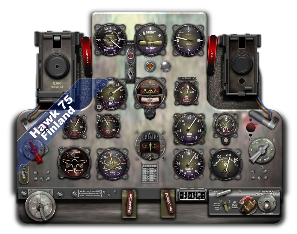 P36 HAWK 75 COCKPIT instrument panel CDkit