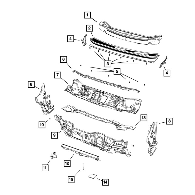 Replacement Cowl Side Seal Extension Trim Panel 68102560AB for 2014-2018