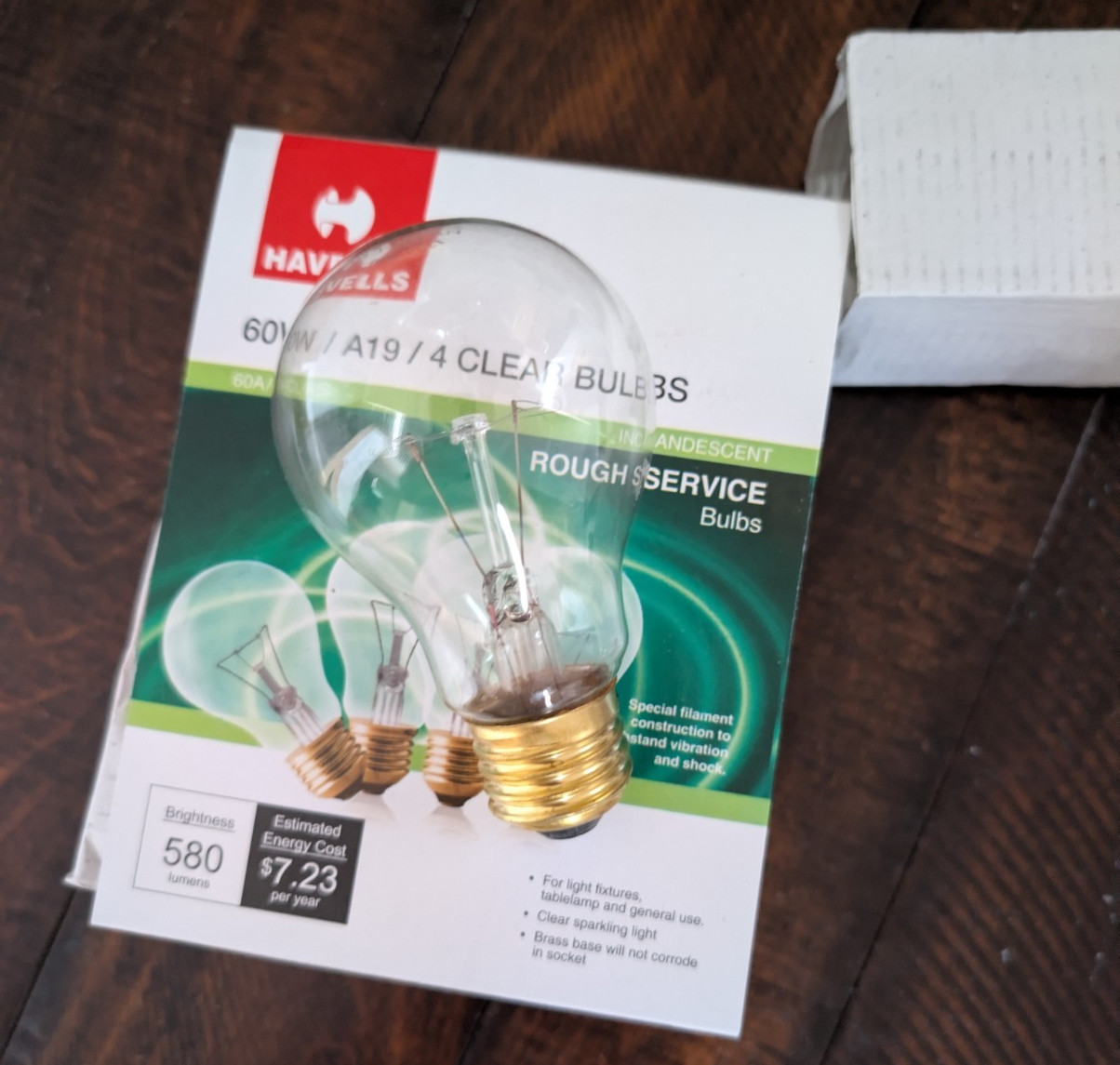 60 Watt Clear Rough Service A19 Bulbs 4 Pack Shatter Resistant