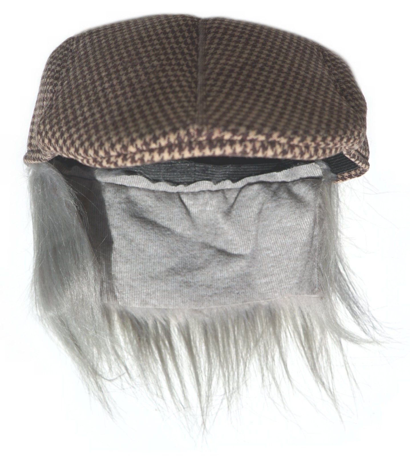 Old Man Wig Driving Cap with Attached Gray Hair Costume Hat Grandpa Adult Teen