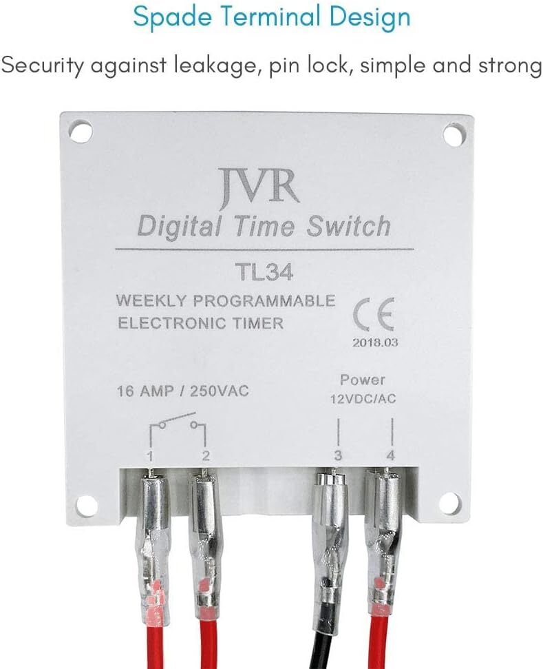 12V Timer Switch - Programmable, DC/AC/Solar Battery Powered | 12 Volt White