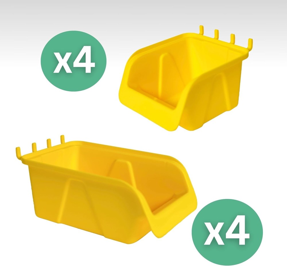 Peg board Bin Kit - Kit PB-4 - Pegboard Accessories for Garage Storage & Tool...