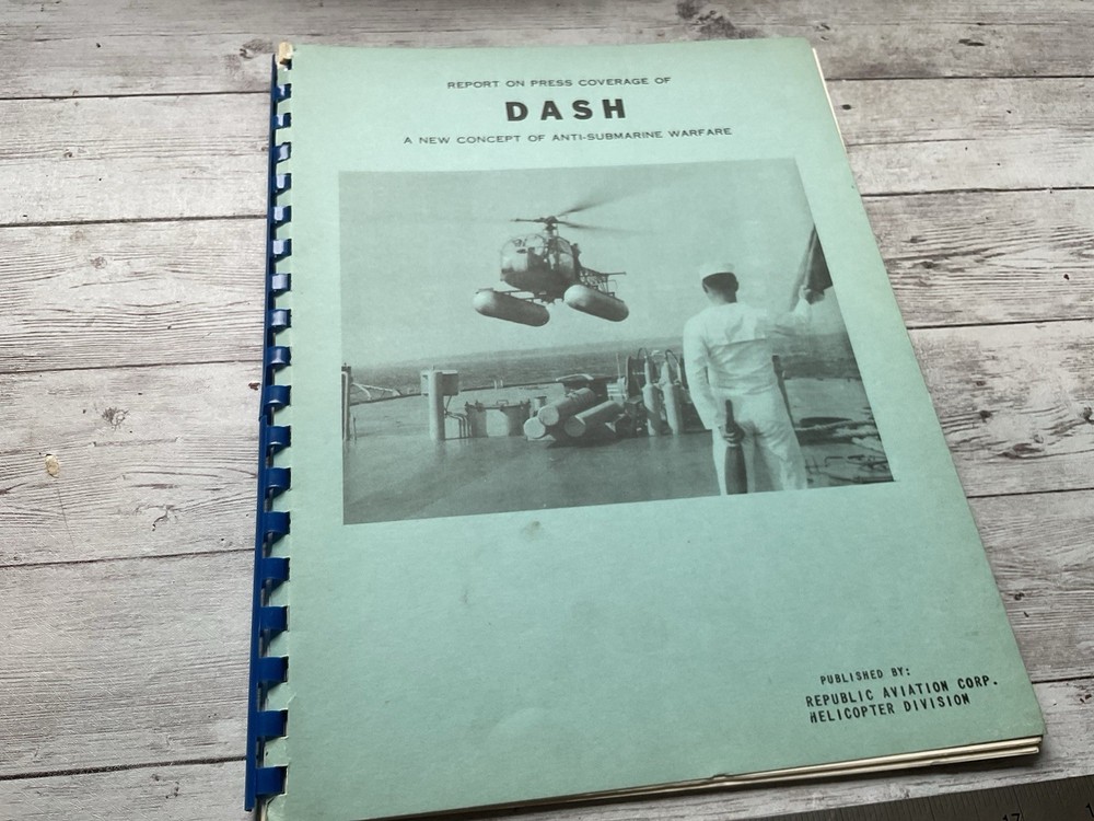 ORIGINAL 1958 REPUBLIC AVIATION REPORT ON PRESS COVERAGE DASH HELICOPTER