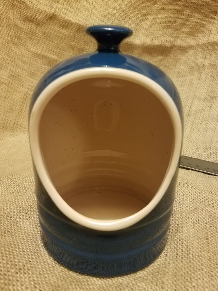 Chef's Blue Stoneware Sponge Holder for Kitchen Sink