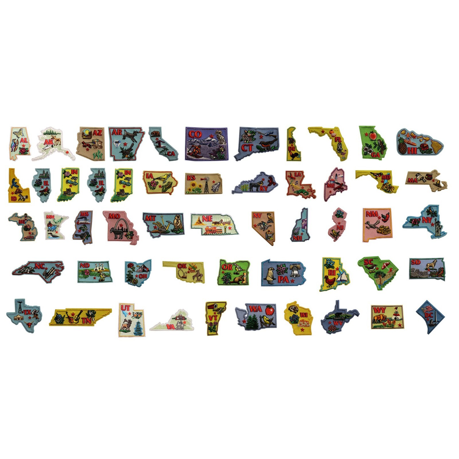 US State Travel Embroidered Iron On Patches All 50 States Available - Tourist