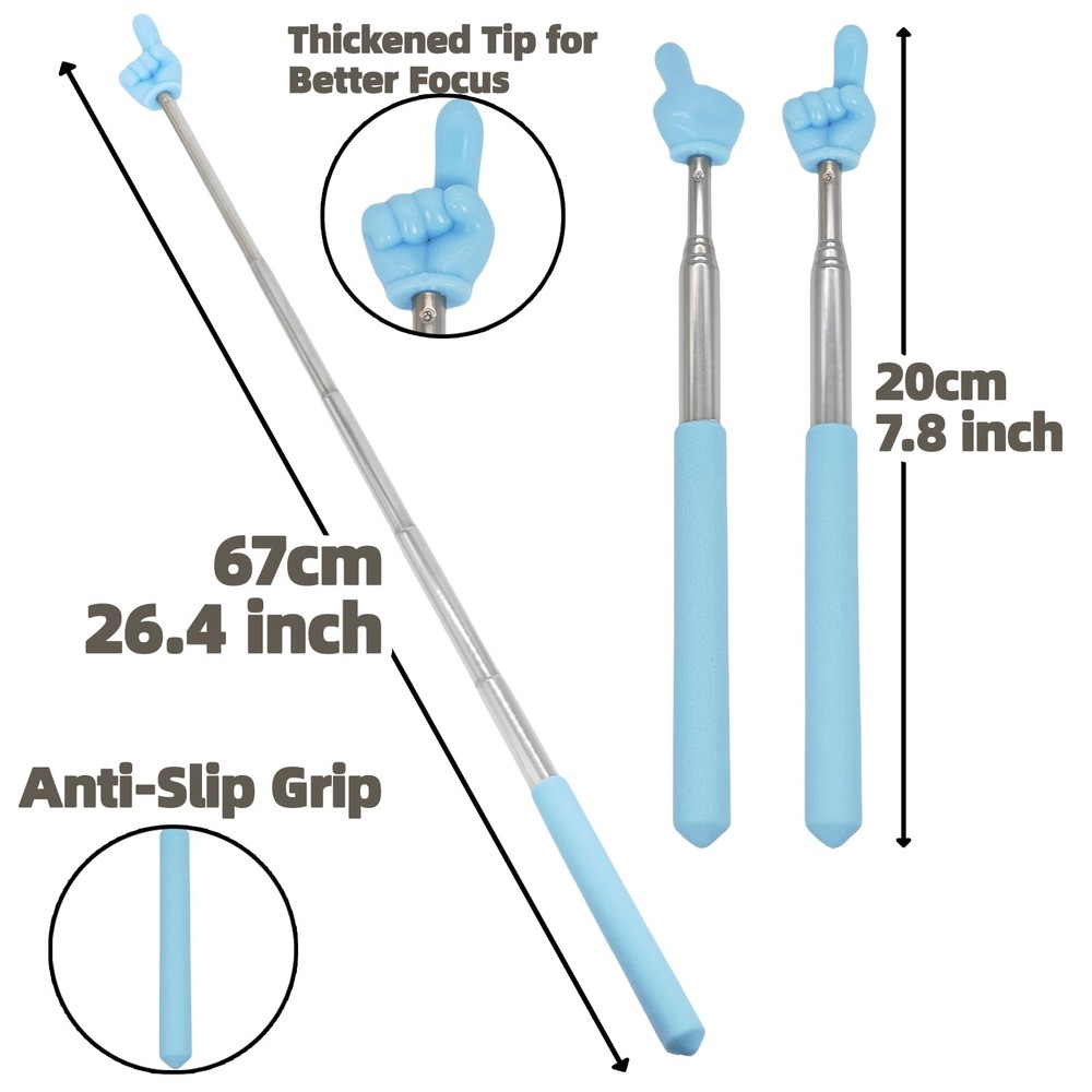 4 PCS Telescopic Pointer Stick - 27.5 inch, Pink, Black, Blue, Red